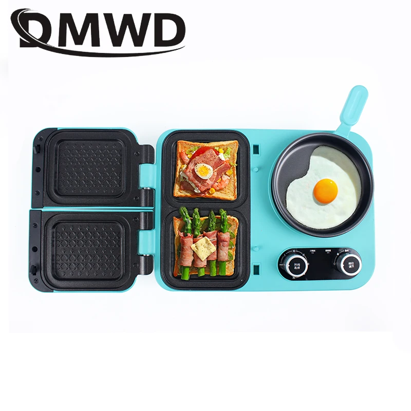 

110V/220V Panini Sandwich Maker Breakfast Machine Steak Grill Eggs Omelette Frying Pan Toaster Bread Oven Noodles Pasta Cooker