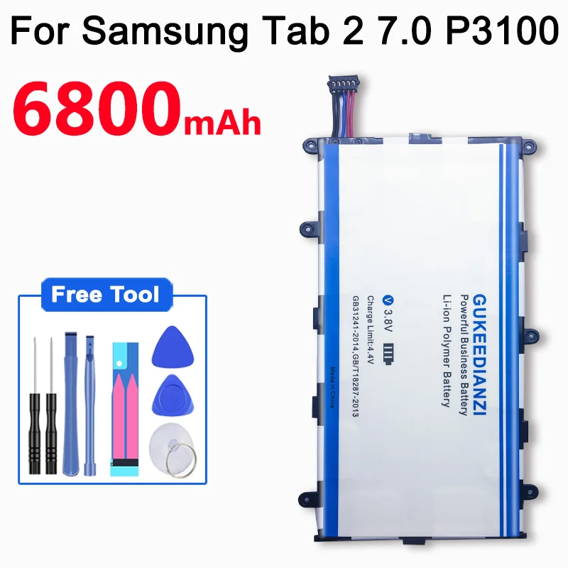 Аккумулятор для планшета GUKEEDIANZI SP4960C3B для samsung GALAXY Tab 2 7,0 GT P3100 P3110 P3113 P6200 P6210 6800mAh Сменные Аккумуляторы