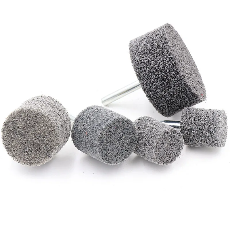 

5PCS 6Shank Dia20/25/30/40/50mm Cylindrical Fiber Nylon Grinding Head For Mould Finish Polish Grinder Rotary Tools Wheel