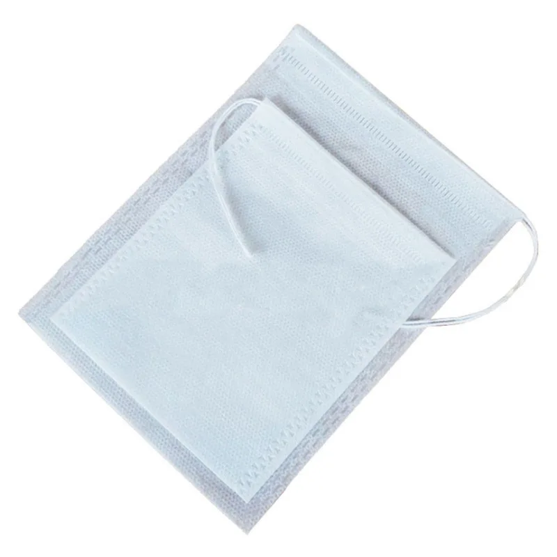 

100 Pieces of Disposable Non-woven Fabric with Rope to Seal Empty Tea Bags Tea Filter Bags Tea Sets for Home Use and Office Use