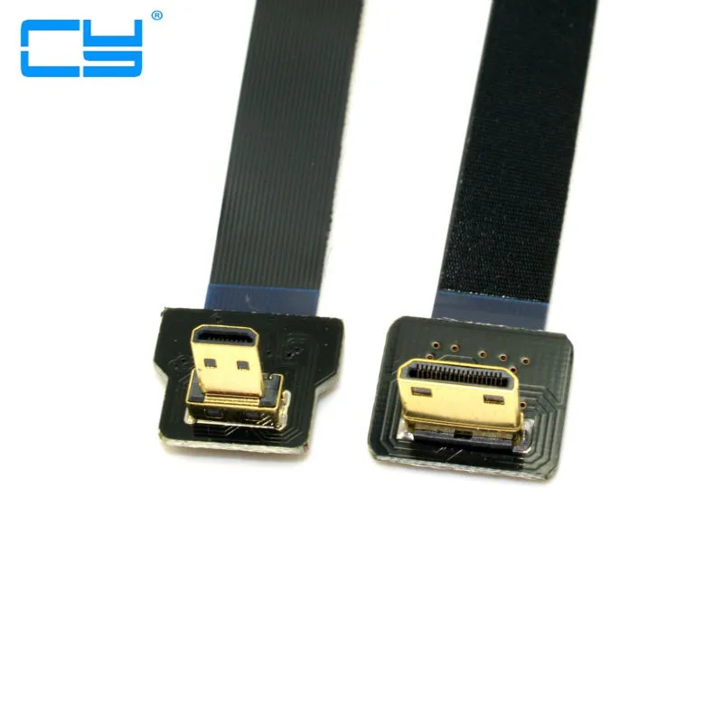 FPV 90 градусов вниз мини к микро HDMI-совместимый адаптер 5 см-50 см FPC плоский HD-кабель