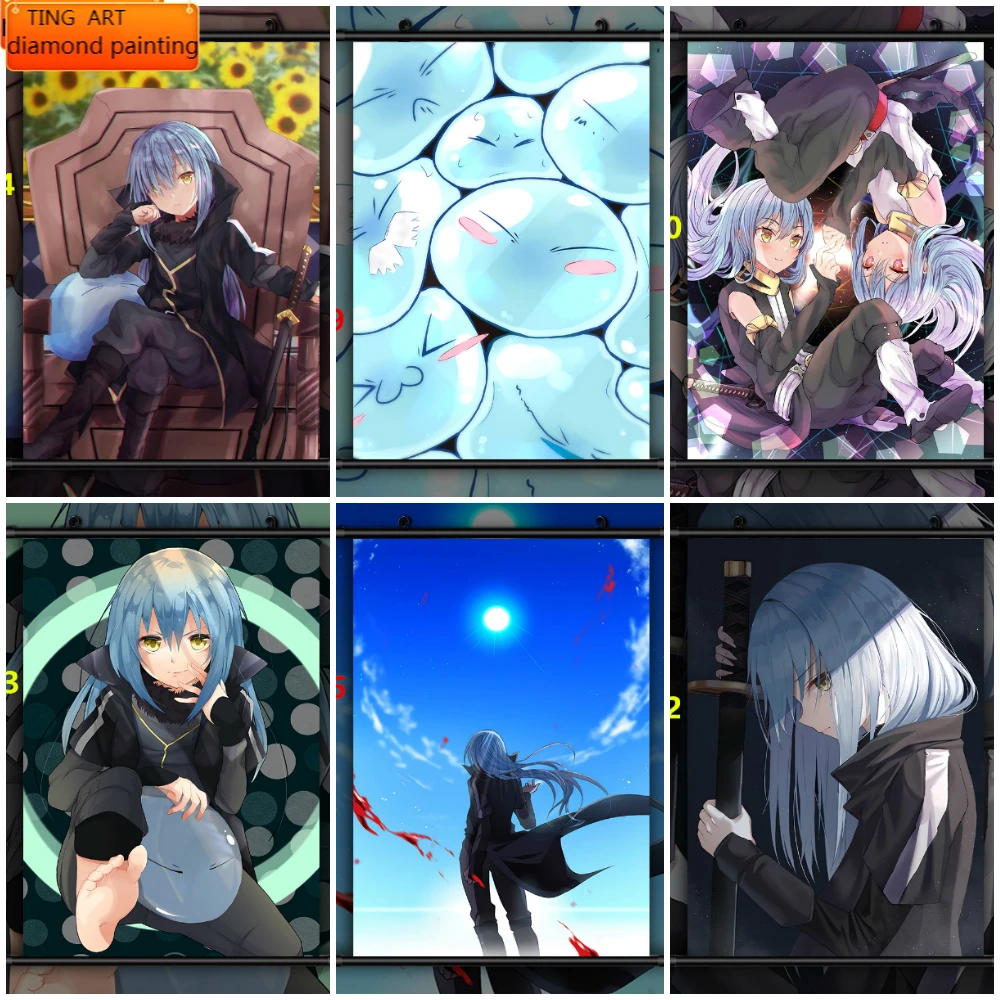 

Полная Алмазная вышивка «сделай сам», алмазная живопись Rimuru Tempest, аниме, Алмазная мозаика, наборы для вышивки крестиком, украшение комнаты