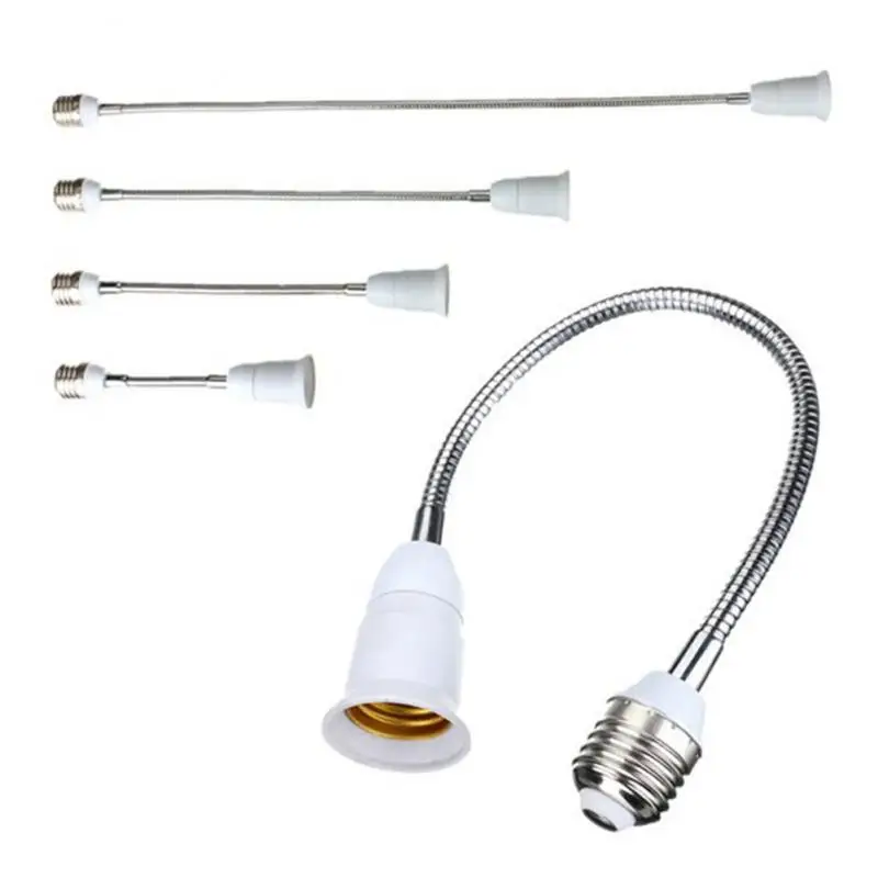 

1PCS LED Light Bulb Lamp Holder E27 Flexible Extension Adapter White Converter Screw Socket Converter 18 22 28 38 48 58CM
