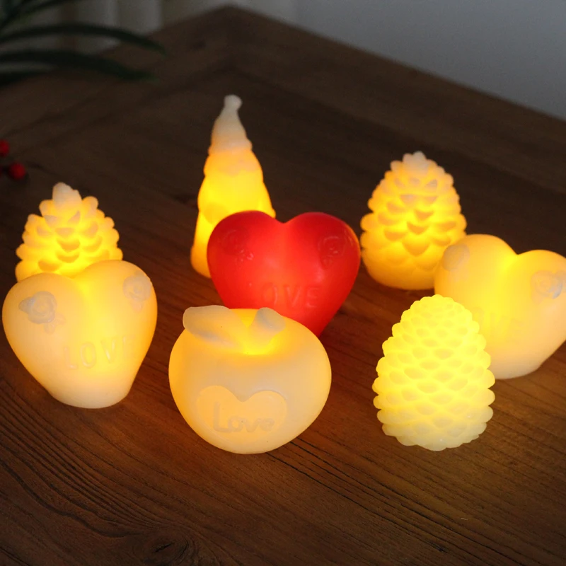 Светодиодный Рождественский светильник для свечей изготовленный из настоящего