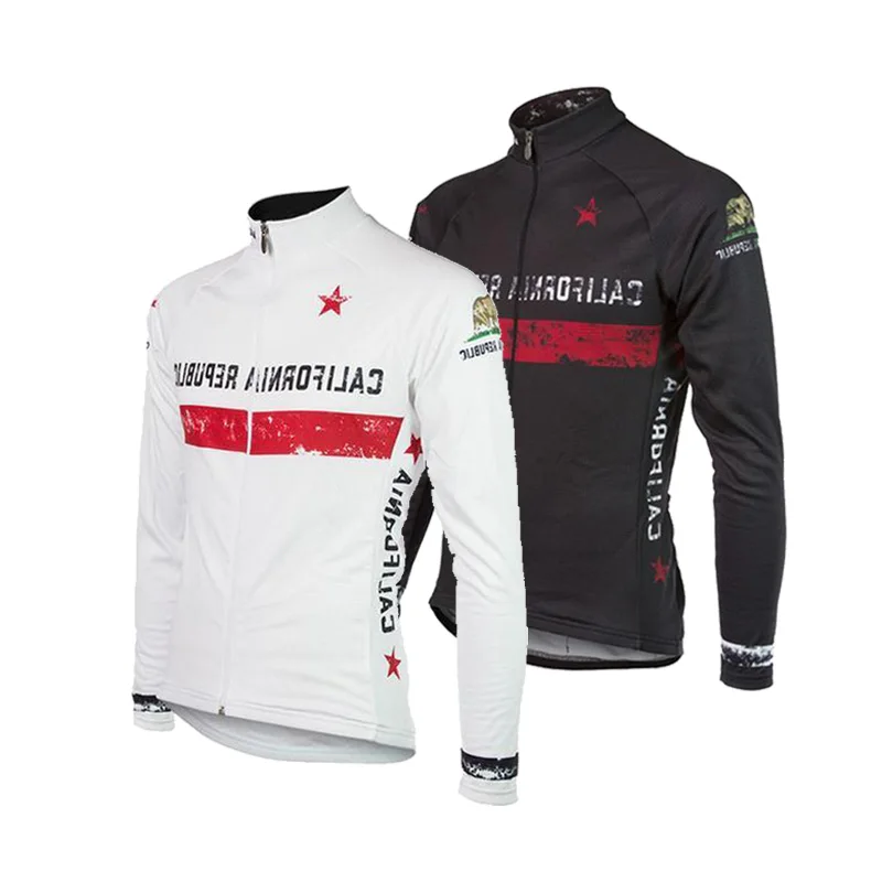 Джерси для велоспорта California Мужская зимняя флисовая или тонкая велосипедная