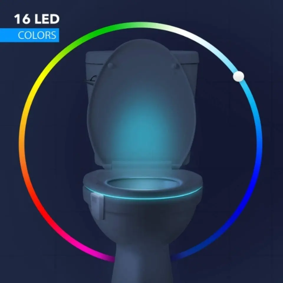 

LED Smart Toilet Seat Night Light Induction Motion Sensor WC Lamp 16 Colors Variable Night Light Backlight Used For Toilets