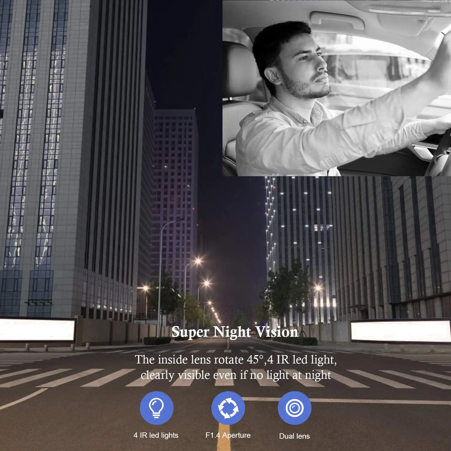 Car Video Recorder Dash Cam Dual Camera CAR DVR Vehicle Black Box Cabin Driving For Taxi Uber | Автомобили и мотоциклы