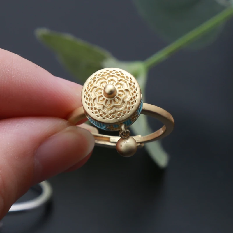 Вращающиеся кольца тибетско буддистские молитвенное кольцо Ом мантра на палец