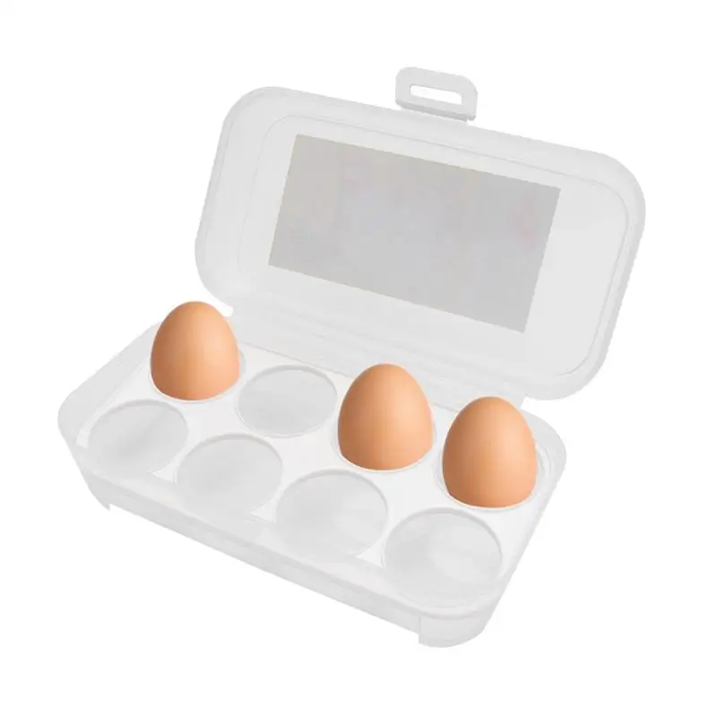 8 Eggs Storage Box Refrigerator Egg Holder Container Portable Eggs Carrier for Camping Picnic (White) images - 6