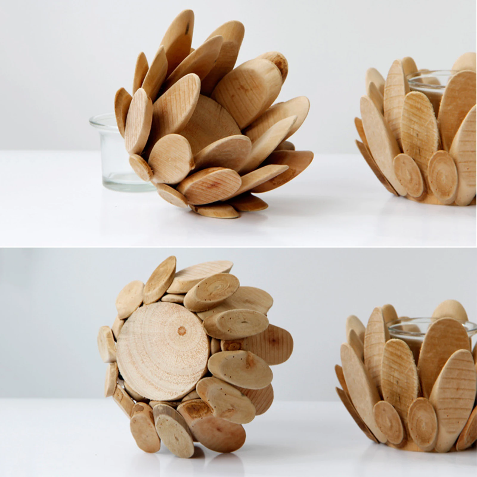 Подсвечник со стеклянной чашкой в виде цветка лотоса подсвечник для