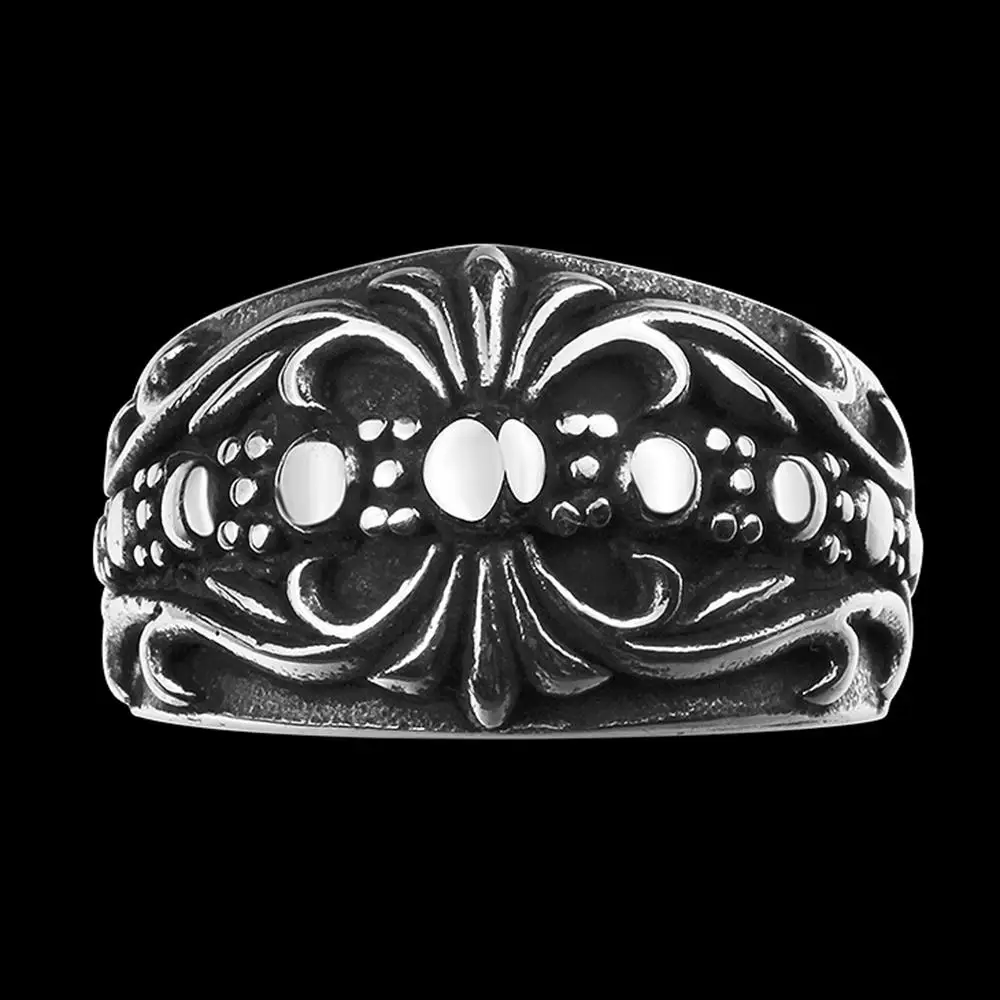 

GOMAYA316L Stainless Steel Rings For Men And Women Black Fashion Punk Neo-Gothic Vintage Ring Party Fine Jewelry New Arrival