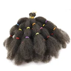 Плетеные афро кудрявые волосы для плетения, 1 пучок, 130 гшт. натуральный цвет, косы, волосы без переплетения