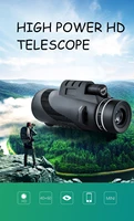 40x 60 hd focus monocular telescope zoom optic lens spotting scope binoculars fmc coating lenses day night vision space bak7 for