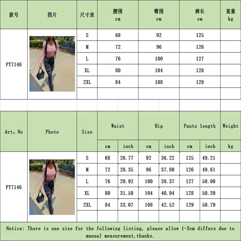 

2021 women's jeans high-waisted hole strap pile pile trousers multicolor women's pants slim-fit jeans casual jeans S-2XL