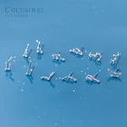 Colusiwei 925 пробы серебро Ослепительная двенадцать созвездий серебряные серьги-гвоздики для Для женщин и девочек модные для ушей серьги-гвоздики, хорошее ювелирное изделие
