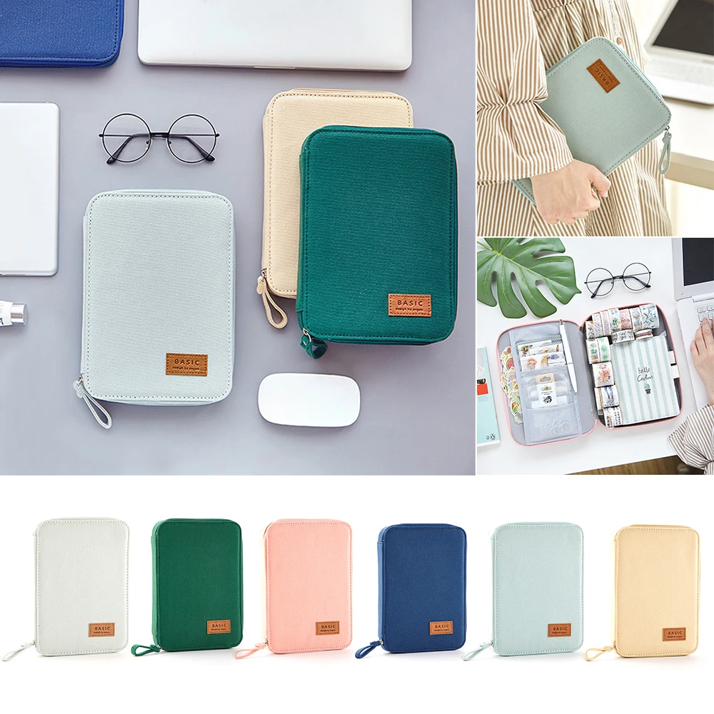 1 шт. портативный пенал на молнии из парусины большой емкости Пенал