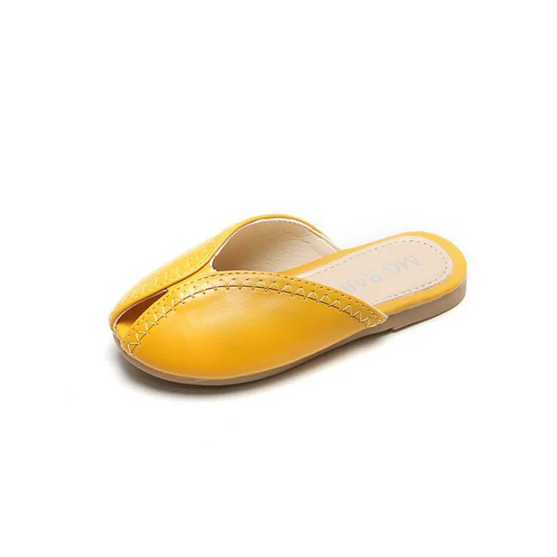 

Girls' Slippers Summer Fashion Indoor Soft Bottom PU Leather Waterproof Parent Child Cute Close Toe Slides Home Floor Slipper