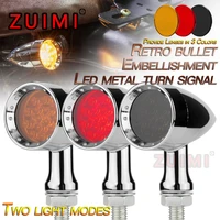 2pcs12v bullet head drill point metal led turn signal indicator lamp light m10 for yamaha xmax 125drag startracer 900 virago
