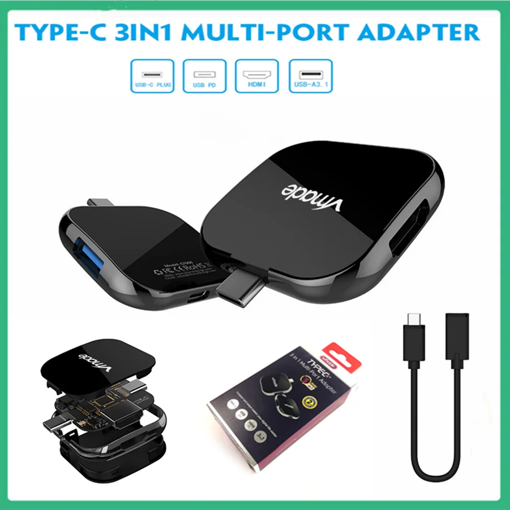 

USB C HUB To HDMI-Compatible Multi USB 3.0 Splitter Adapter With PD Charger For MacBook Pro Air/PC Laptop Computer Accessories