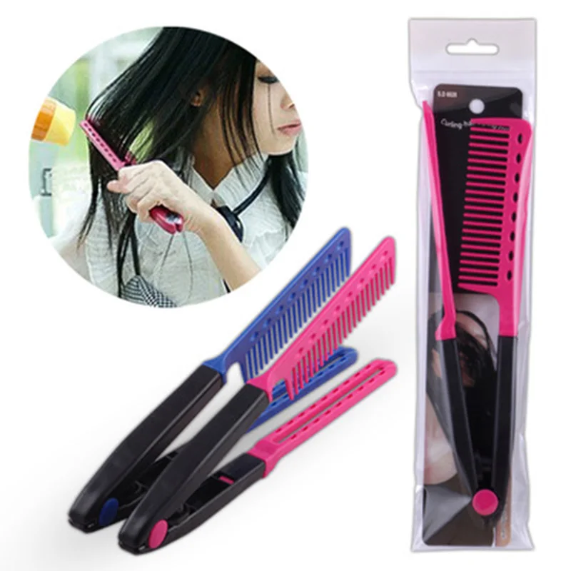 

V Type Hair Straightener Comb Anti-static DIY Brush Salon Haircut Styling Tool CIN6 899