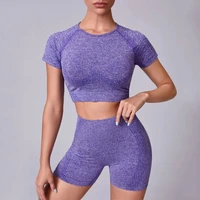 exercise outfits yoga set women sports leggings bra long sleeve fitness workout suit tracksuits female seamless gym sportswear