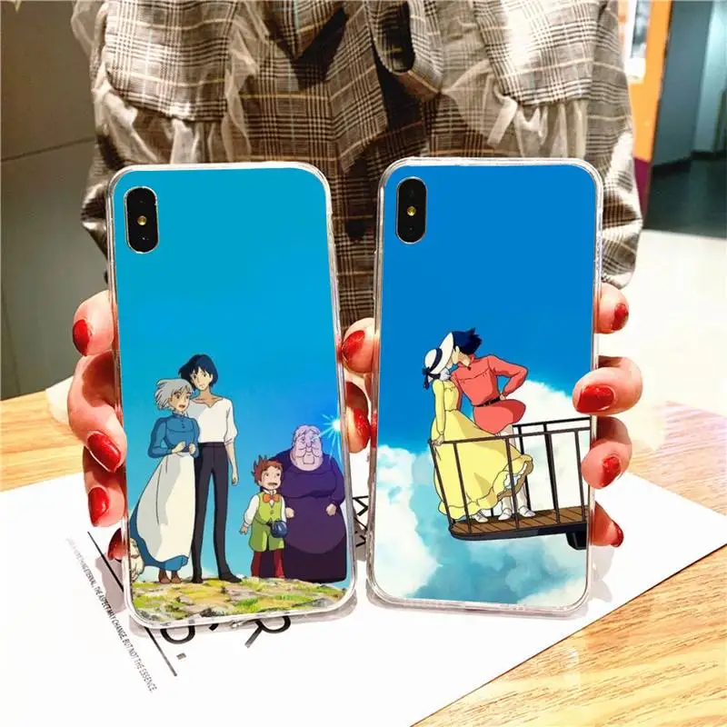 

Howl движущийся замок Миядзаки Хаяо чехол для телефона Iphone 7 8 Plus X Xs Max Xr 11 12 13 Mini Pro Max SE2 прозрачный мягкий чехол