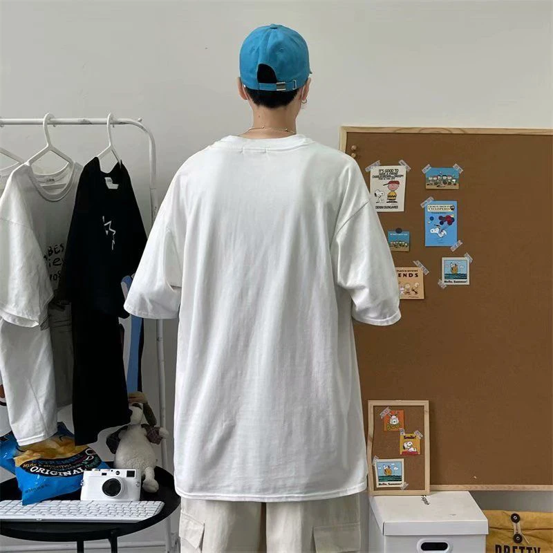 Футболка Мужская/женская с мультяшным аниме принтом оверсайз|Мужские футболки| |