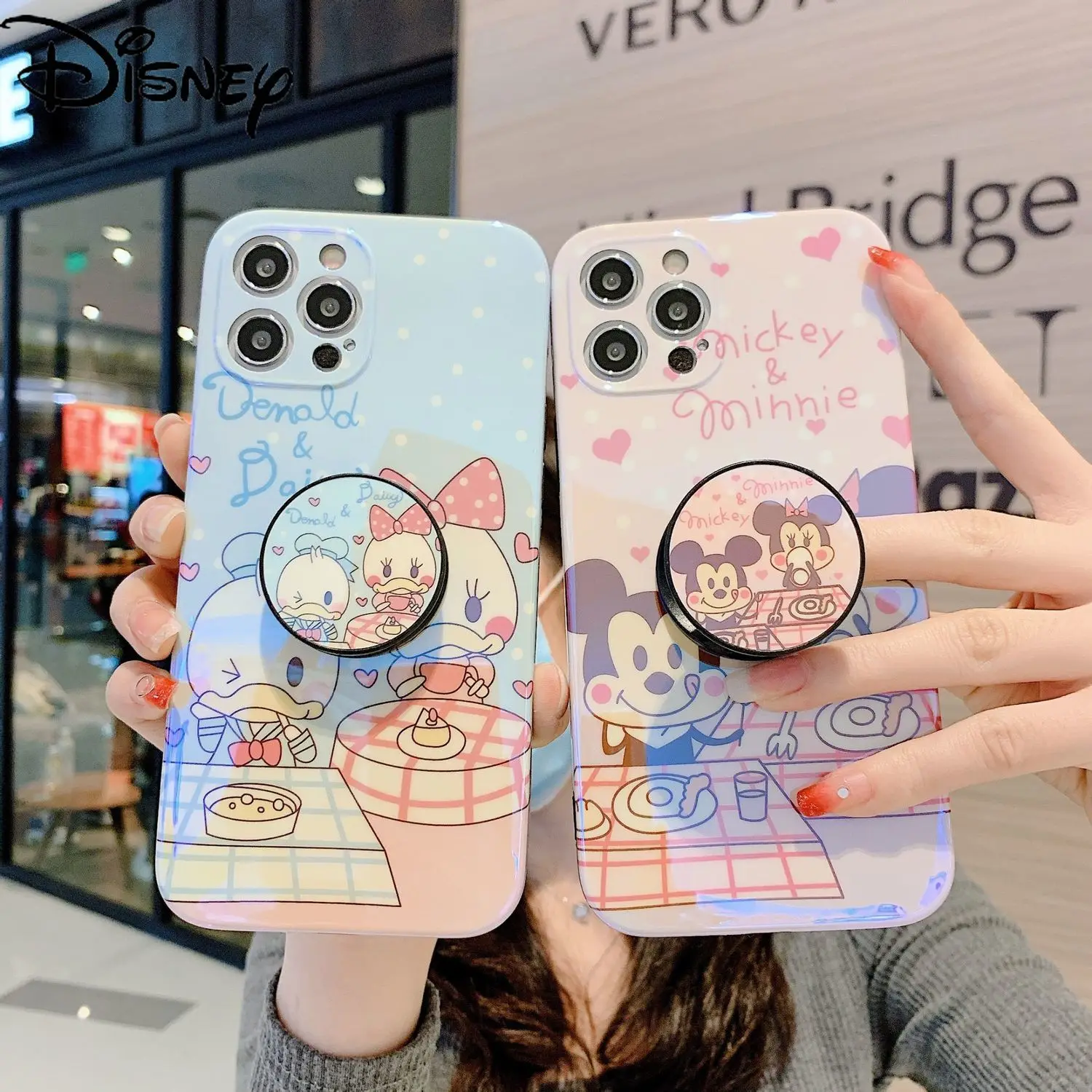 

Disney милые «Дональд Дак» Минни Blu-Ray мобильный телефон чехол с подставкой для iPhone12pro /11 /7/8plus/ xs/xsmax/se/xr/12/