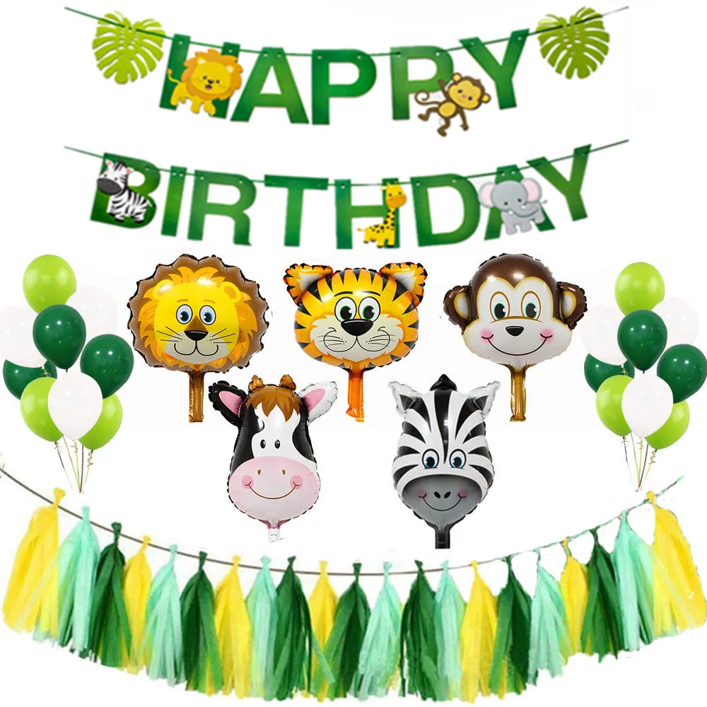 Джунгли вечерние для вечеринки в стиле сафари Декор воздушные шары из фольги