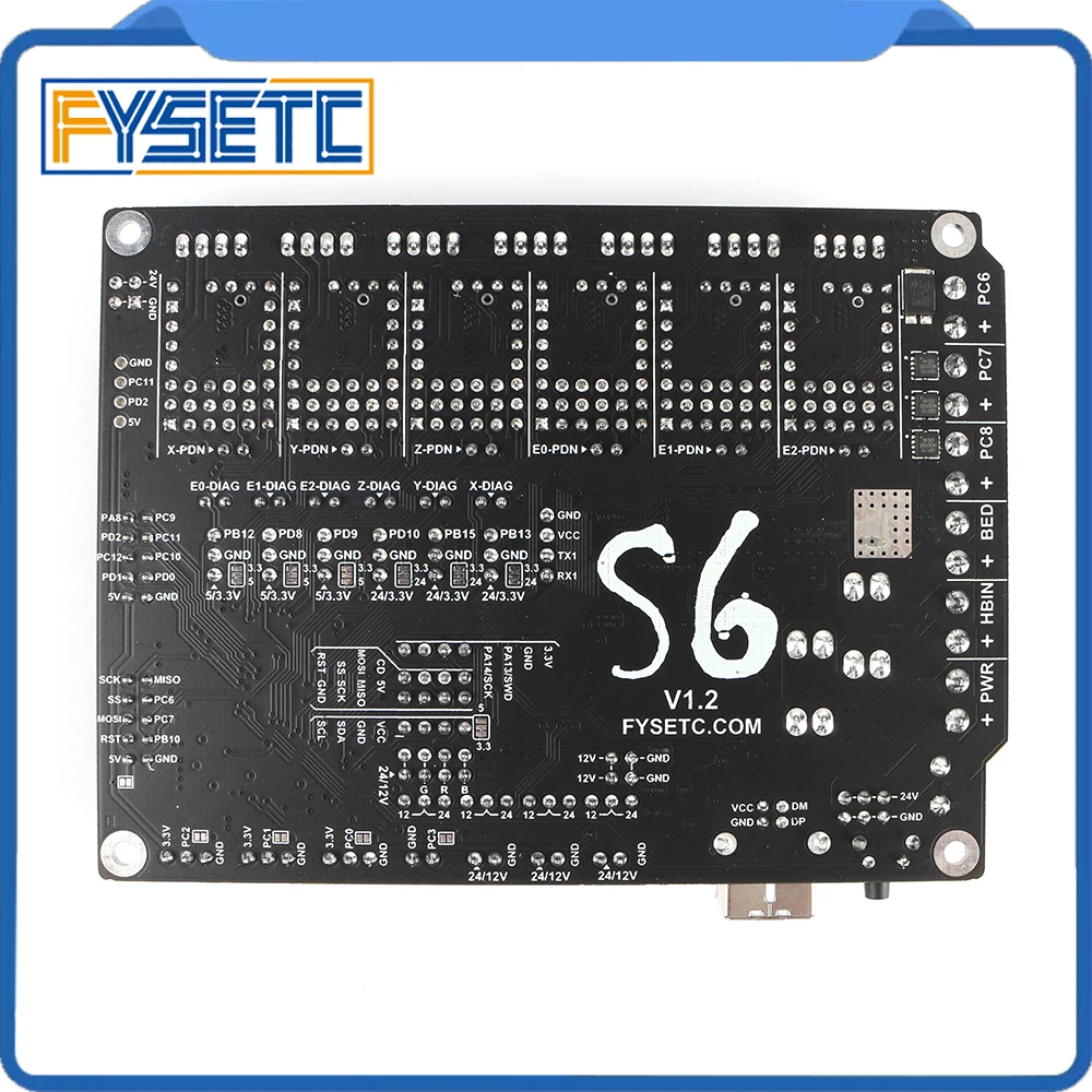 S6 V1.2 32 бит плата XH разъем плата управления Поддержка 6X TMC драйверы Uart/SPI Летающий провод VS F6 V1.3 SKR V1.3