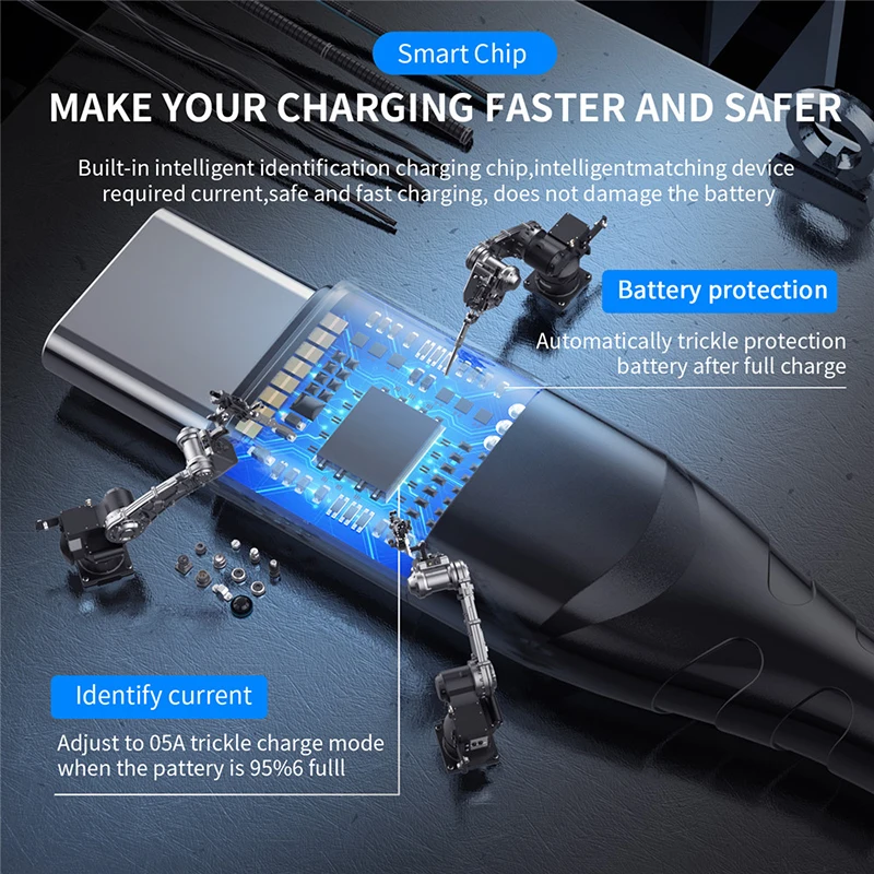 USLION Micro USB Cable Plug Type C Charge 3 In 1 Cord For IPhone Huawei Samsung XiaoMi Wire | Мобильные телефоны и