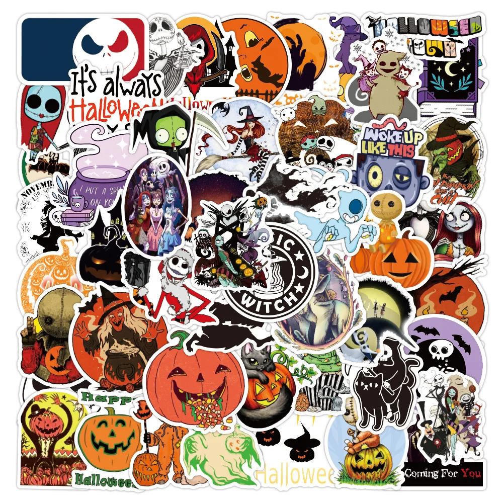 Adhesivo nocturno para decoraci&oacute;n de fiestas, pegatina de Graffiti con personalidad, tem&aacute;tica de Halloween, Navidad, novedad, 10/30/50 Uds., venta al por mayor-0