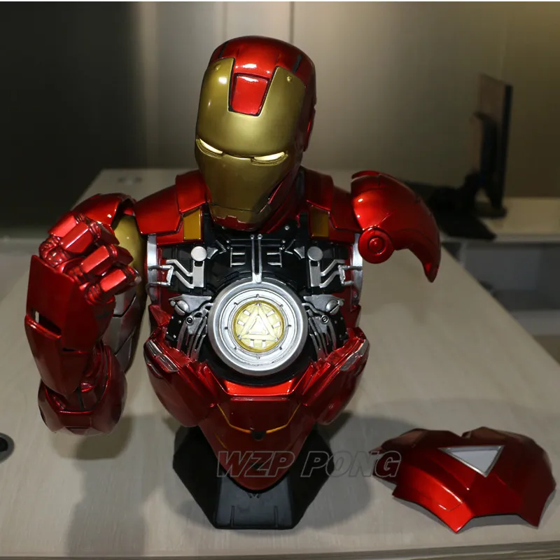 Hasbro мстители супергерой Железный человек 1/2 Mk6 бюст светодиодсветильник КА