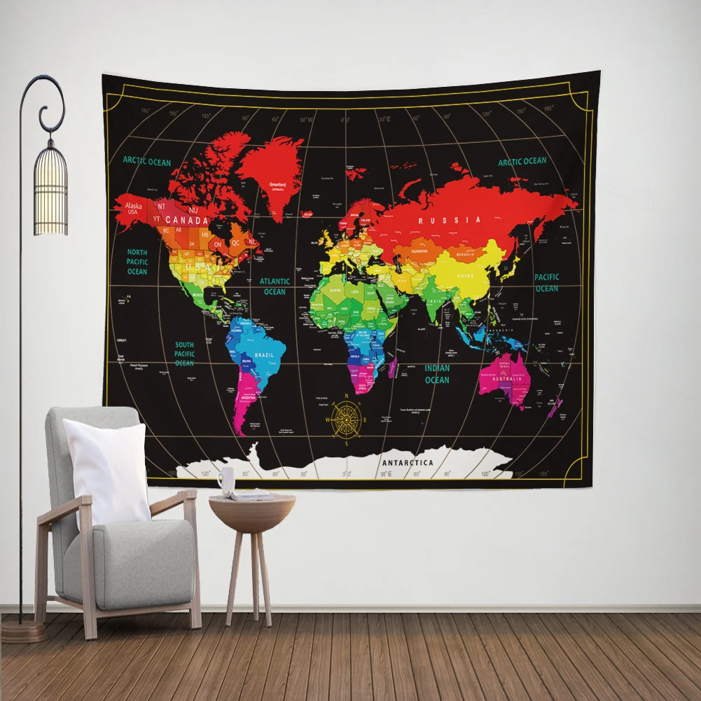 Карта мира акварелью гобелен абстрактный карта настенный Art для дома фон с