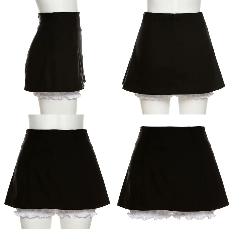 

New Women Lolita Bloomers Lined Mini Pencil Skirt Ruffled Loose Safety Pants Shorts