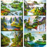 new 5d diy running water diamond painting landscape diamond embroidery cross stitch full square round drill art home decor gift