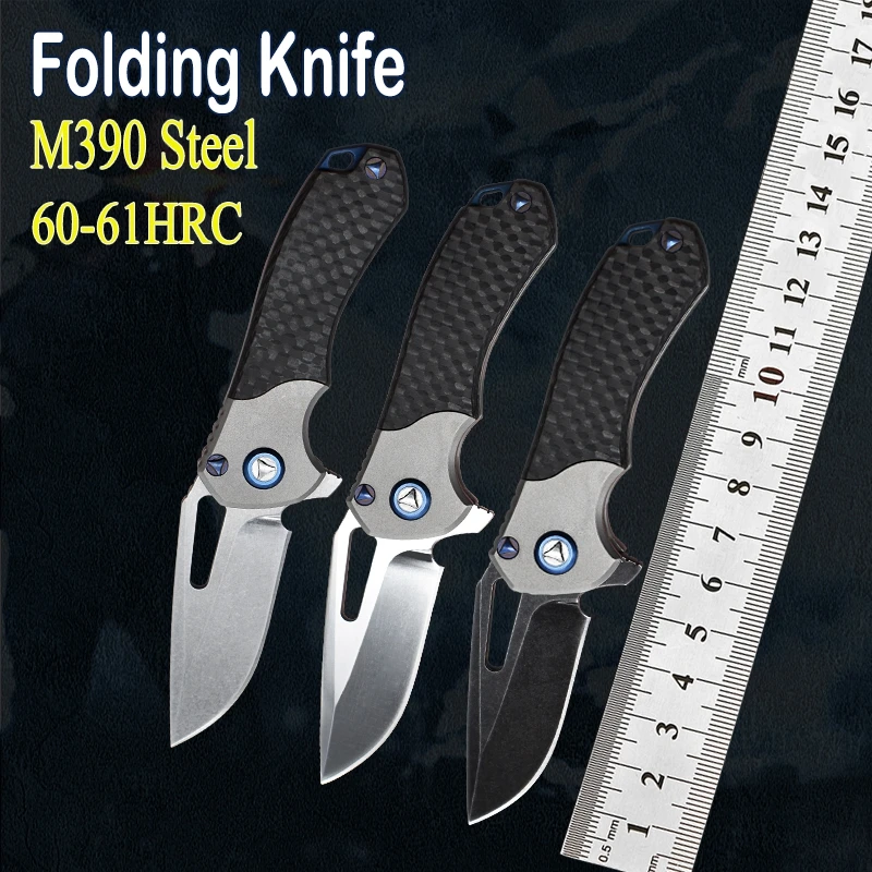 Мини-нож M390 с высокой твердостью лезвие из титанового сплава ручка углеродного