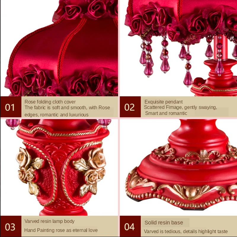 Wedding Lamp Table Room Bedside Creative Romantic Red Long Light Bedroom Warm | Освещение