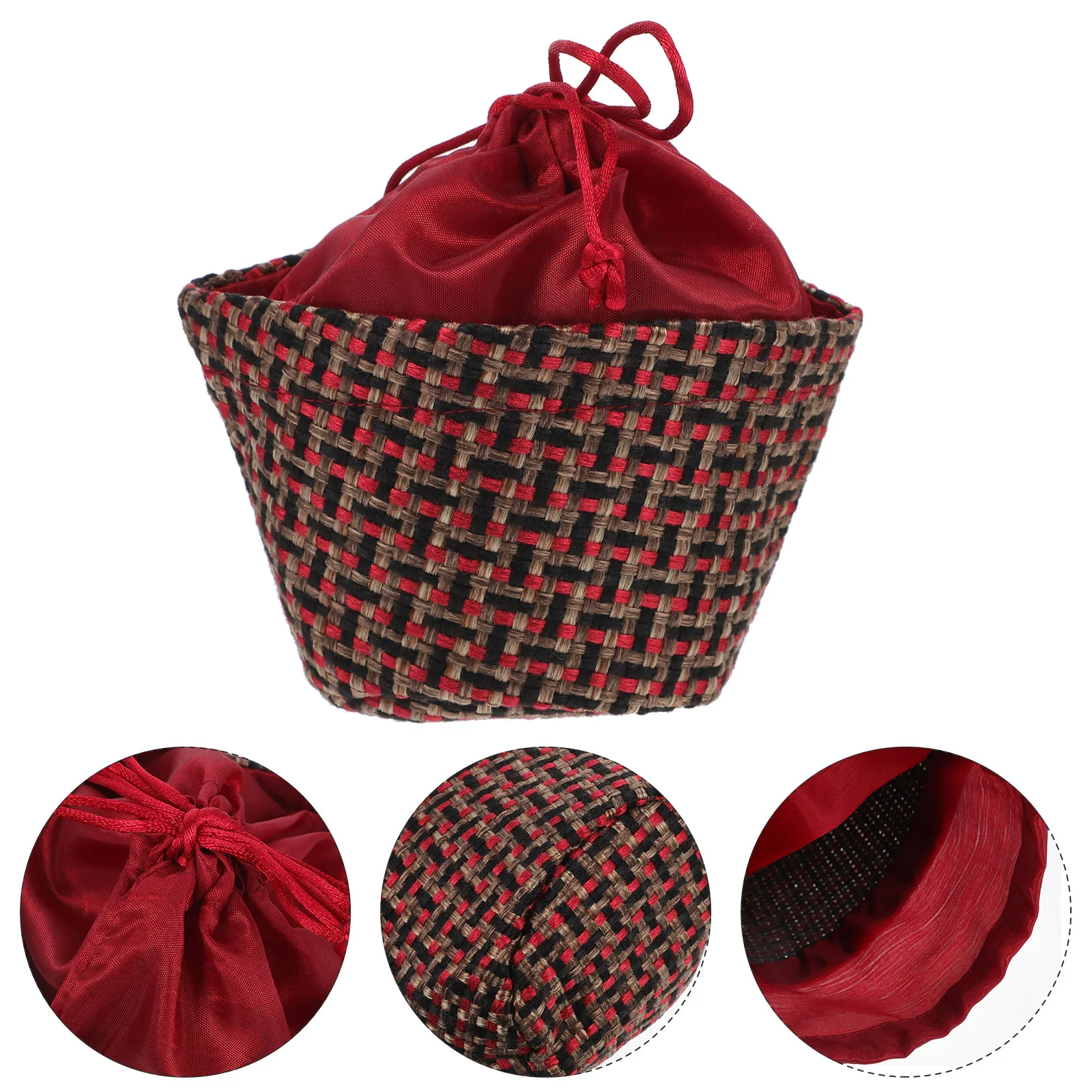 

8pcs Simple Drawstring Bags Snack Candy Storage Bags Sundries Organizing Bags