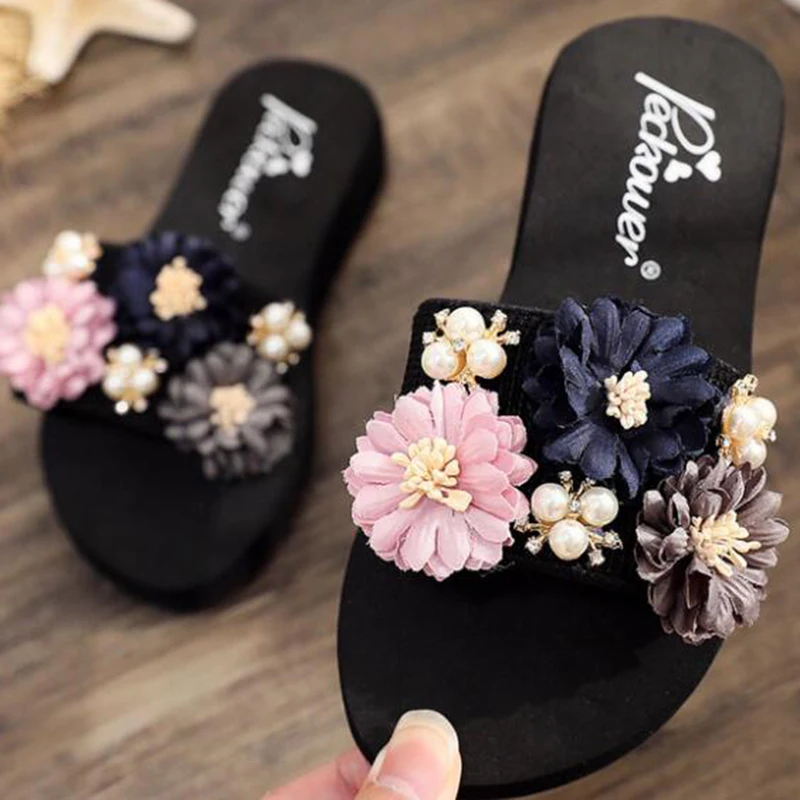 Шлепанцы женские нескользящие пляжная обувь для девочек сандалии принцессы