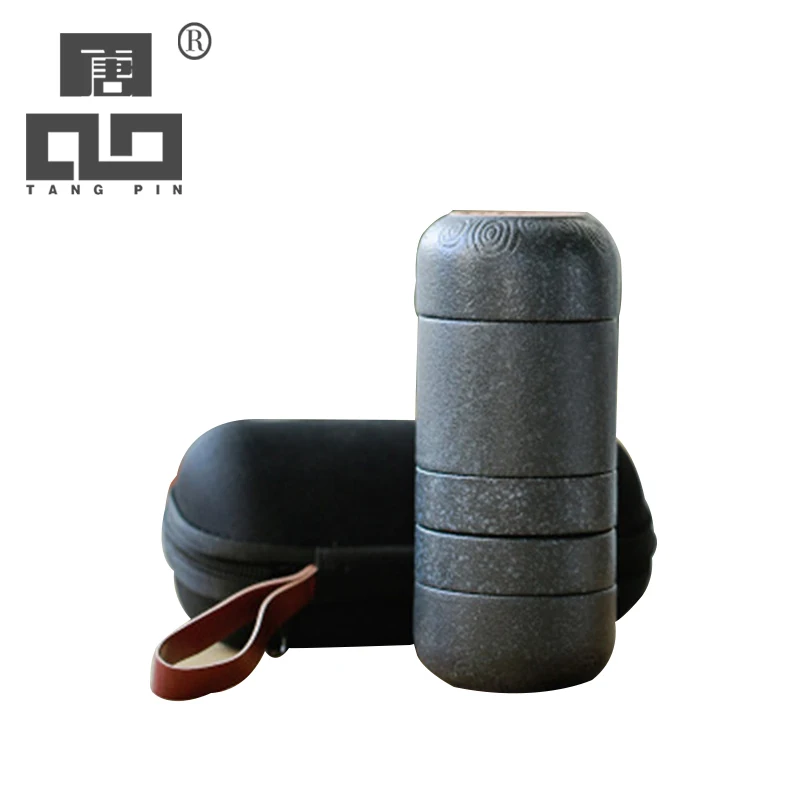 Керамический чайник TANGPIN черная глиняная посуда с 4 чашками чайные наборы