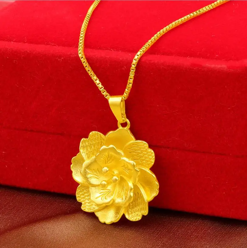 Подвеска в виде цветка с покрытием из желтого золота 24 к | Украшения и аксессуары
