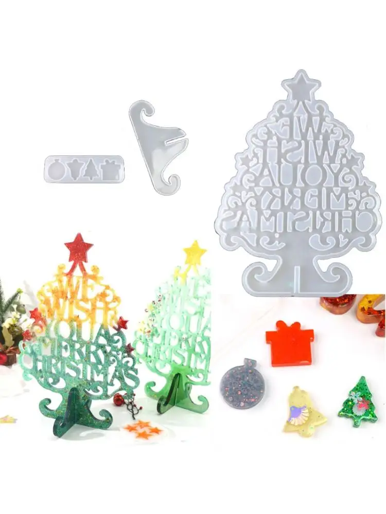 

Christmas Tree Ornaments Epoxy Resin Mold Merry Christmas Home Decor Silicone Mould Christmas Theme Feastival Art Crafts
