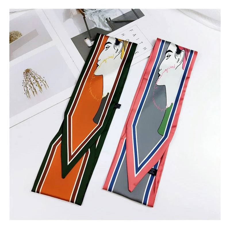 Женский Шелковый Атласный платок с цветочным принтом элегантный шарф лентой 2019 |