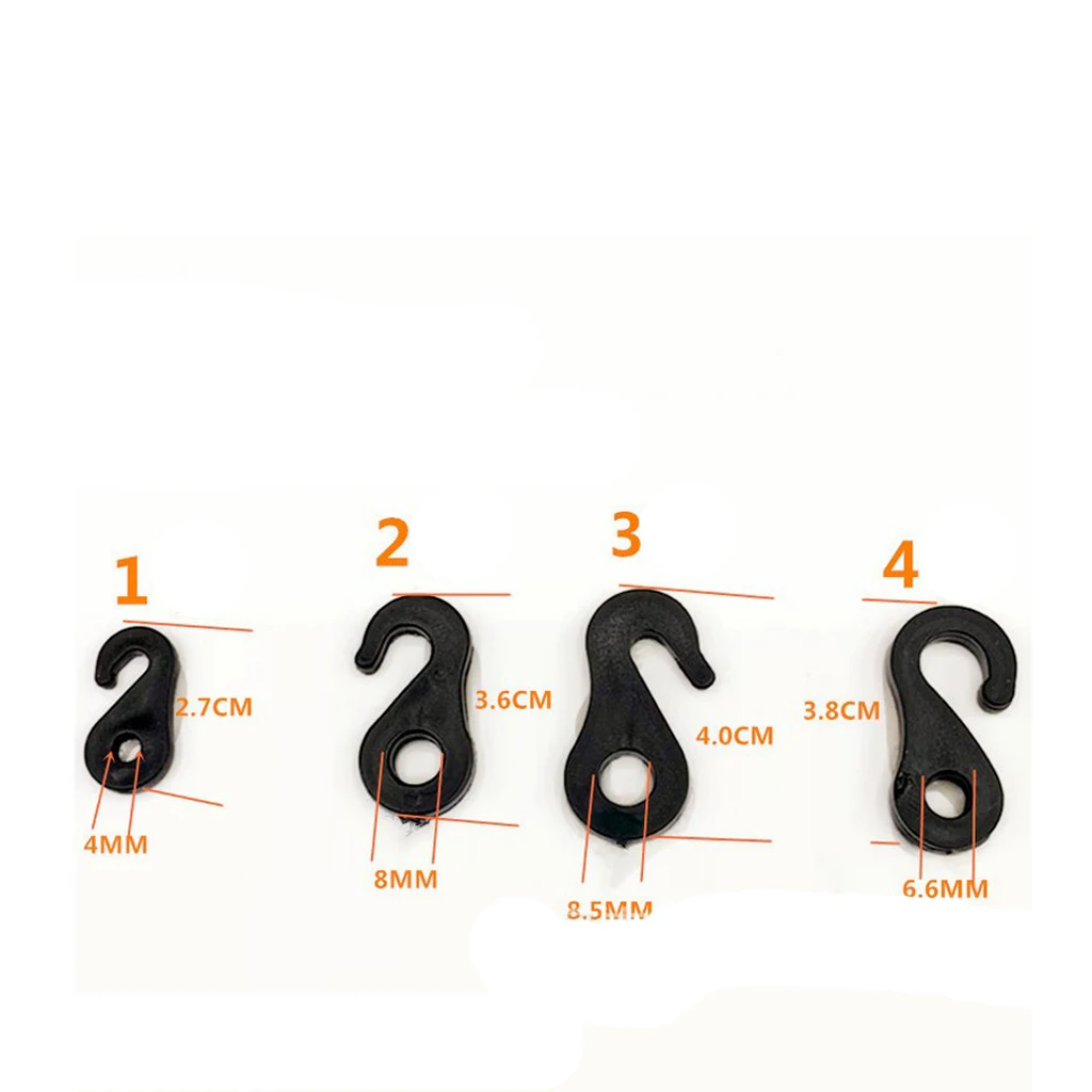 10 шт./компл. Пластик закрепите карабин для тент галстук веревка Банджи шнур