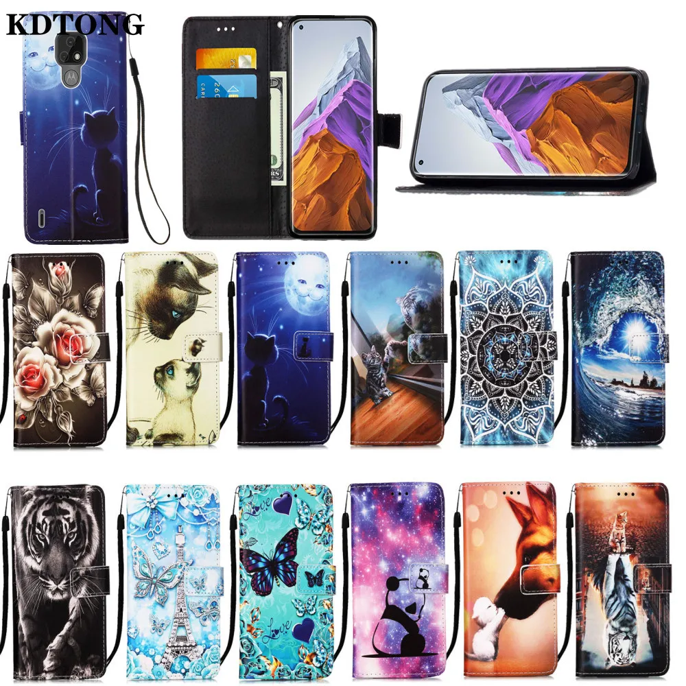 

Wallet Phone Case for Motorola Moto E7 E6 E6S 2020 G8 Power Lite Etui Painted Flip Leather Card Slot Stand Full Protection Cover