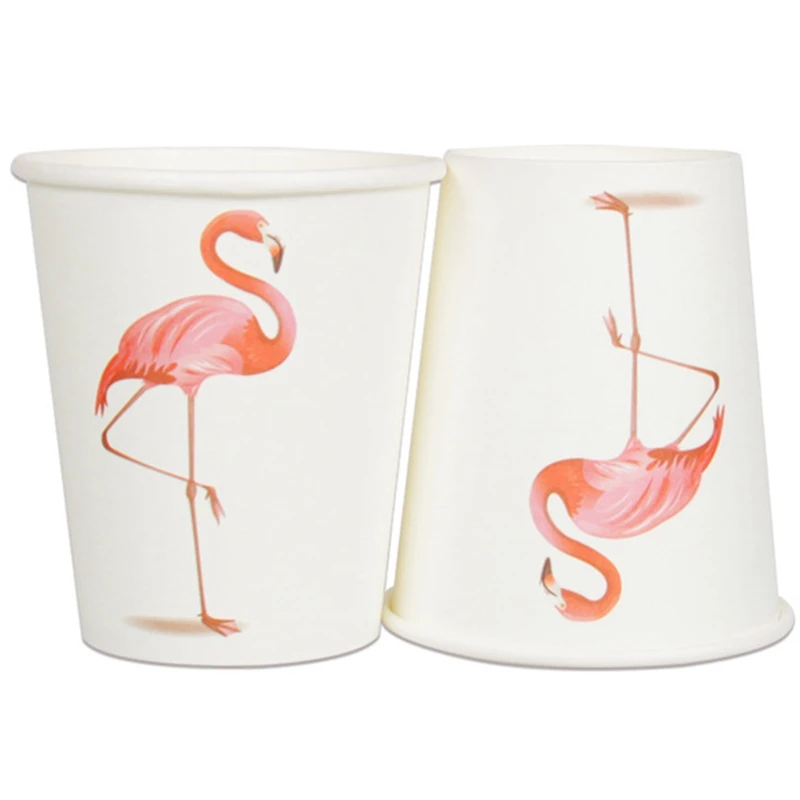 Cup 10pcs 6 шт./лот Фламинго попкорн коробка дети день рождения поставки Фламинго коробки с днем рождения коробки для попкорна Фламинго вечерние поставки - Цвет: Cup 10pcs