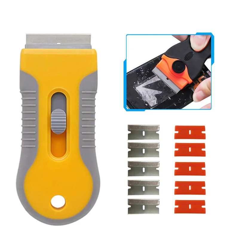 

Car Telescopic Scraper Glue Cleaning Stainless Steel Plastic Blade Shovel Auto Sticker Film Spatula Glass Paint Glue Remover