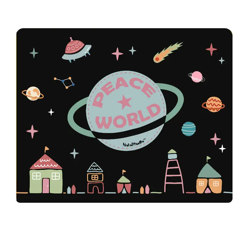 

Original cloth mouse pad planet cute cartoon new year black starry sky