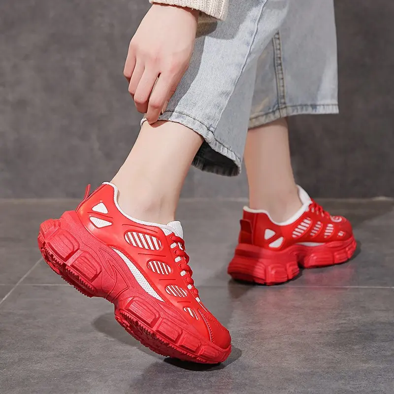 

Women's Fashion Sneakers Women's Outdoor Sports Running Shoes Thick-soled Breathable Ladies Training Platform Women's Shoes